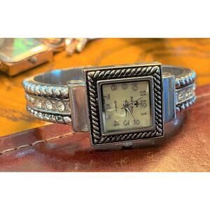 Women's 24mm Silver Tone Bella& Rose Watch, Crystal; Accents, MOP Face